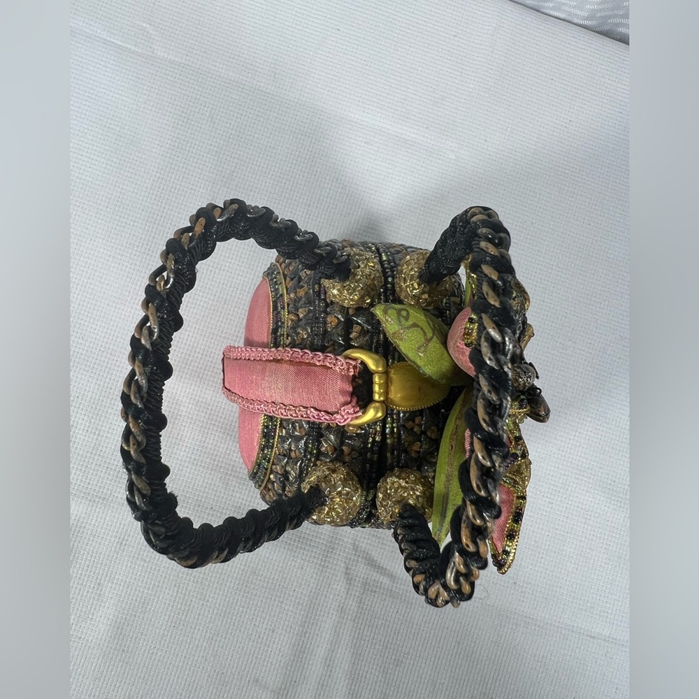 Mary Frances Beaded Floral Mini Handbag Purse - Picture 6 of 12